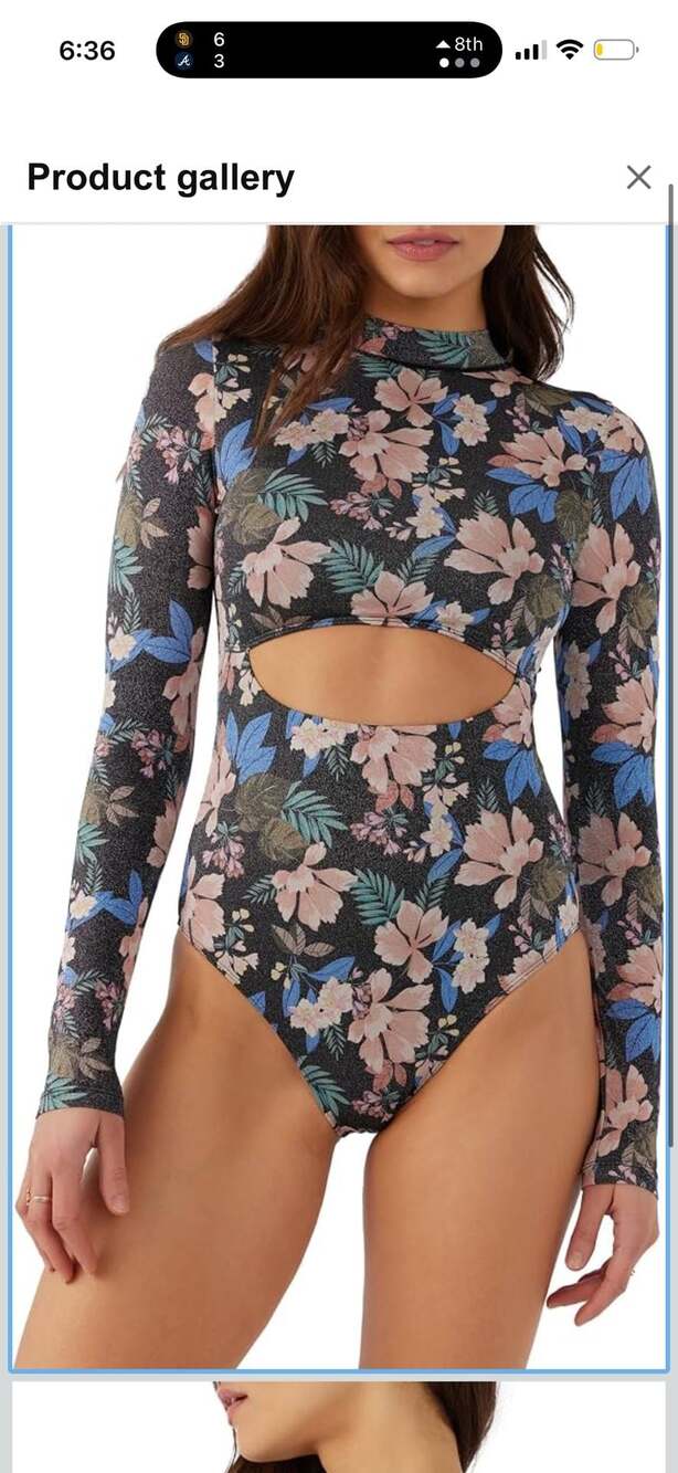 O'Neill Women's Long Sleeve Floral Cutout Surf Suit